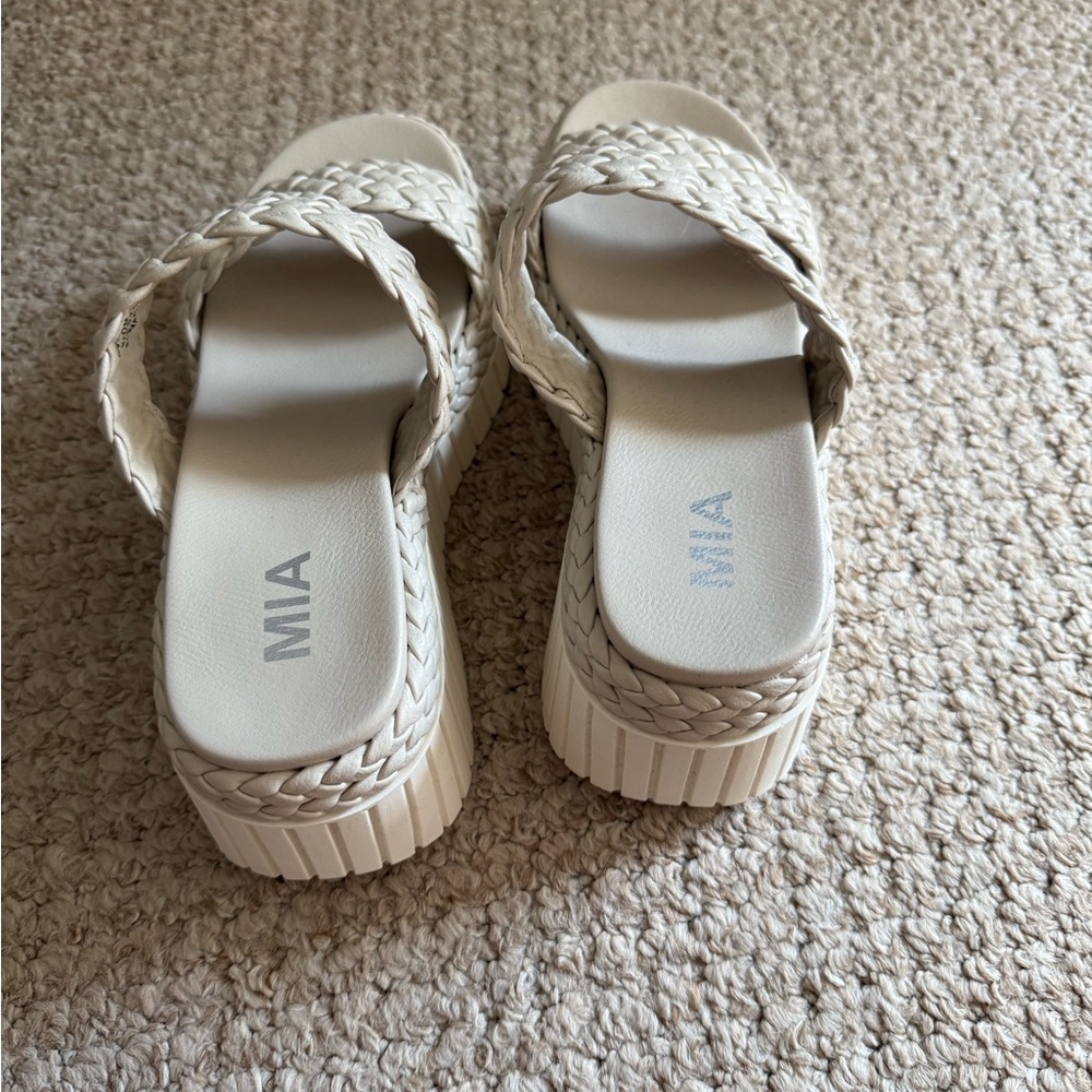 Mia Beige Platform Sandals View 4